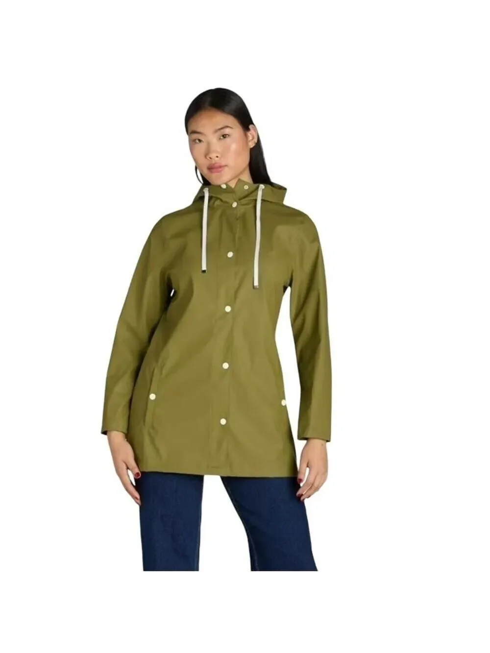 BIG CHILL WATER RESISTANT RAIN COAT WOMEN'S XL BLACK OR OLIVE GREEN SOFT & COMFY